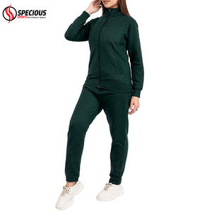 Survêtements pour femmes en tissu respirant 100% coton, décontractés, à la mode, streetwear, à capuche, en polaire, écologiques, manches longues - Product Image 4