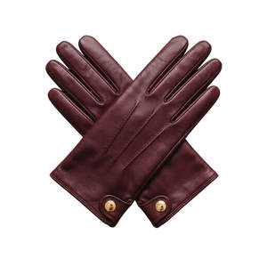 Guantes Unisex de Cuero con Cierre de Botón, Color Borgoña, para Uso Diario Informal, Proveedor Mayorista, Fabricante, Fábrica - Product Image 2
