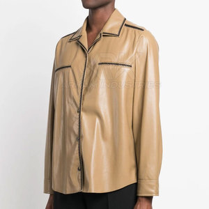 Soft Leather <b>Cowboy</b> Leather <b>Shirt</b> Breathable Design <b>Cowboy</b> Leather <b>Shirt</b> Comfortable Fit Daily Outfit - Product Image 5