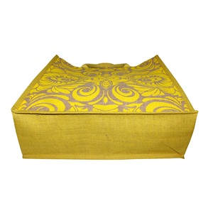 Bolsa de Compras de Yute Laminado PP con Diseño Floral de un Solo Color y Asas de Cuerda, la Más Vendida en Línea, Moderna y Elegante, Ideal para Regalo - Product Image 6