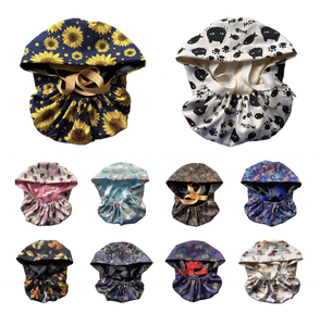 Topi perawat ratz dengan lapisan Satin topi perawat uniseks gambar kartun dirancang khusus topi perawat berlapis Satin bermotif Logo topi Scrub tengkorak - Product Image 3