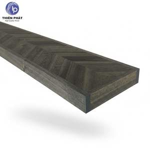 Juego de 2 Estantes Flotantes de Madera de Acacia Chevron con Acabado Mocha para Decoración del Hogar - Product Image 2