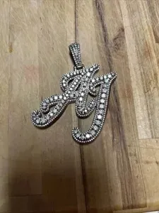 จี้เพชรโมอิสซาไนต์สั่งทำพิเศษ ตัวอักษรภาษาอังกฤษ  สร้อยคอเงินแท้ 925 สไตล์ฮิปฮอป ประดับเพชร  จี้ชื่อสั่งทำ  เครื่องประดับหรูหรา - Product Image 3