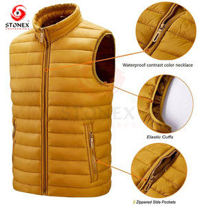 Unisex Puffer <b>Vest</b> Lightweight Quilted Warm & Windproof Eco-Friendly Autumn Outerwear Stand Collar <b>Vest</b>. - Product Image 3