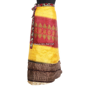 Falda Larga de Seda Reversible, Estilo Boho, Multicolor, para Verano, Cómoda, a la Moda, Estilo Hippie, Talla Única, para Mujer - Product Image 2