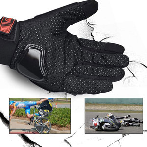 Full Finger Racing Gloves Black <b>Red</b> PU <b>Material</b> Breathable Palm Guard Hook And Loop Closure Motocross Outdoor Use - Product Image 6