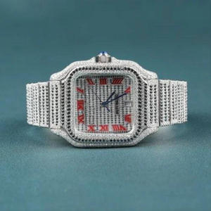 Montre carrée personnalisée entièrement sertie de diamants VVS cultivés en laboratoire, style hip-hop pour hommes, automatique - Product Image 1
