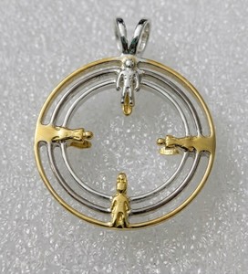 Componentes de Joyería en Plata de Ley 925 Ecológica Hechos a Mano, Base para Colgante con Marco Abierto de 20 mm, Chapado en Oro - Product Image 1