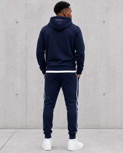 Conjunto Deportivo F2WIN para Hombre, Sudadera con Capucha y Pantalones Jogger, Color Azul Marino, Manga Larga, Cierre con Cordón, Corte Regular, Forro Polar Cortavientos para Verano - Product Image 6