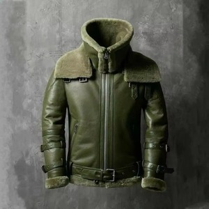 Men's Pilot Bomber Flight Fighter <b>Jacket</b> <b>Sheepskin</b> Genuine Leather <b>Jacket</b> for Men customized made - Product Image 1