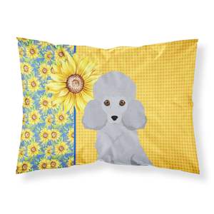Tournesols d'été Oeuvre d'art décorative Caniche argenté Standard Léger Super doux Facile d'entretien Coussin et taie d'oreiller - Product Image 1