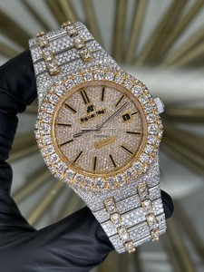 Reloj Cronógrafo Audemaarss Piguett Antiguo de Aleación de Cuarzo con Diamantes de Imitación Octogonales, Cristal de Zafiro Analógico de 2 mm y Cierre Desplegable - Product Image 1