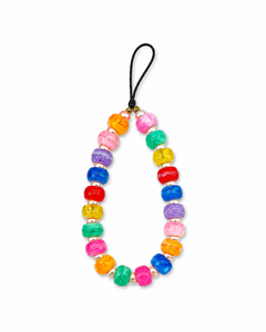 Dragonne de poignet imperméable en perles acryliques multicolores, lanière de téléphone portable perlée, accessoire de mode mignon pour femme - Product Image 1