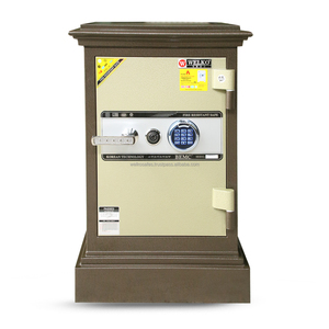 Deposit <b>Safe</b> WELKO BOB750 FE Brown Home <b>Safe</b> with <b>Key</b> <b>Lock</b> 2mm Stainless Steel Fireproof 1000-1200C - Product Image 1