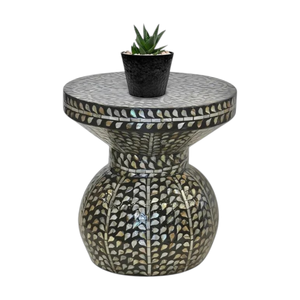 Exquisite Mother of Pearl Inlay <b>Seat</b> <b>Stool</b> for Modern Interiors - Product Image 1