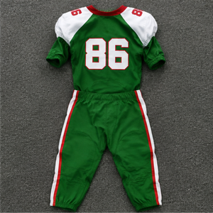 Conjunto de Uniforme de Fútbol Americano Verde para Hombre Adulto, Jersey de Manga Corta con Cuello en V Estampado y Pantalones con Cinturón, 100% Poliéster Transpirable - Product Image 2