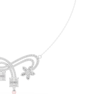 Collar con Colgante de Plata de Ley 925 y Moissanita, Cadena con Eslabones y Dije Floral para Mujer, Regalo de Aniversario de Bodas - Product Image 4