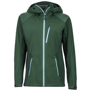 Women Waterproof Hooded Softshell Jacket Lightweight Zipper Closure Outdoor Ski Wear Teal Color - Product Image 5