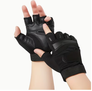 Unisex Half Finger Gym <b>Gloves</b> PU Leather Adjustable Wrist Strap <b>Weight</b> Lifting Fitness Workout Anti Slip Grip Unisex gym workout - Product Image 1
