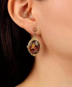 Orecchini a Clip Ovali Smaltati con Motivi Floreali |   2028 - Product Image 5