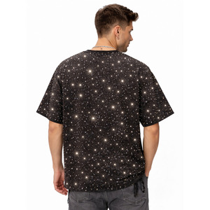 Chemises pour hommes personnalisées avec strass, T-shirt graphique personnalisé, coupe oversize, effet vintage délavé, 100% coton épais, style streetwear, fournisseur - Product Image 3