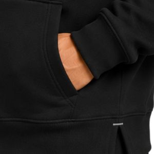 Sweat à capuche noir personnalisé pour homme en molleton de coton épais, broderie géométrique, streetwear, marque privée, fabricant OEM - Product Image 4