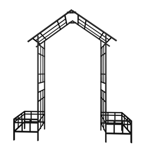 Arco da Giardino in Metallo a Larghezza Regolabile W68.11 ~W94.29 Nero per Esterni, Supporto per Piante Rampicanti, Traliccio/Portico per Rose - Product Image 1
