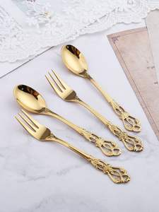 ชุดช้อนส้อมดีไซน์เนอร์แบบผสมผสาน สไตล์ศิลปะสำหรับรับประทานอาหาร ระดับพรีเมียม เหมาะสำหรับร้านอาหารและโต๊ะอาหารโรงแรมบูติก - Product Image 3