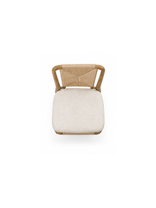 Fauteuil moderne en bois massif avec assise et dossier confortables, design scandinave pour salle à manger, café et restaurant - Product Image 6