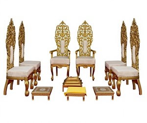 Sillas de Trono para Bodas Indias Vedi Mandap, Sillas Modernas de Madera para Bodas Indias, Últimos Modelos de Sillas Mandap para Ceremonias de Boda en el Reino Unido - Product Image 5