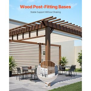 Base per Palo 4x4 Rinforzata, 10 Pezzi, Dimensione Interna 3.53x3.56 pollici/89.6x90.5mm, in Acciaio al Carbonio Zincato, per Gazebo, Pergola, Tettoie e Supporti - Product Image 2