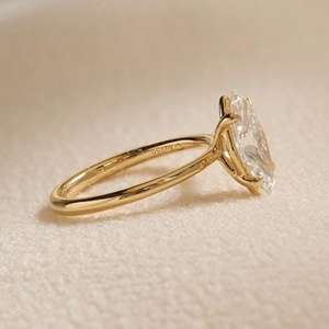 Anillo Solitario de Diamante de Laboratorio con Corte Marquesa Certificado IGI al por Mayor, D-E-F VVS-VS, en Oro, Oro Rosa, Oro Blanco y Plata, Suministro de Joyería - Product Image 3