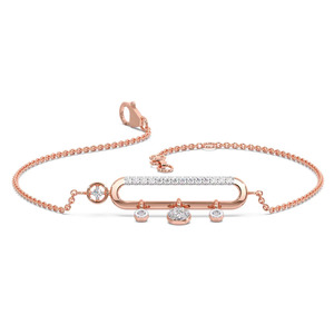 Bracelet à maillons diamantés avec pendentif multi-breloques - Product Image 1