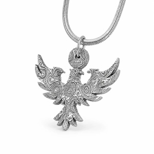 Collar con Colgante de Águila de Acero de Damasco Hecho a Mano por Ahmad Fabric, Diseño Intrincado en Relieve, Estilo Lujoso, Regalo Promocional - Product Image 5