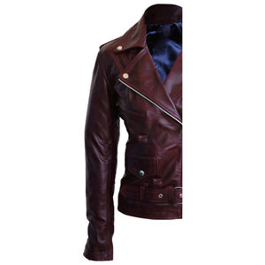 Chaqueta de Motocicleta de Invierno Hecha a Mano con Cuero Vacuno 100% Genuino de Primera Calidad para Mujer, Chaqueta Elegante a Prueba de Viento - Product Image 6