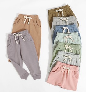 Pantalons pour bébés, tout-petits et enfants, fabriqués directement en usine, doux pour la peau, en coton et élasthanne, séchage rapide, coupe droite, décontractés - Product Image 3