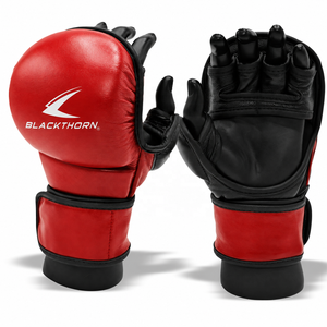 MMA Boxing <b>Gloves</b> Sparring Kickboxing & Muay Thai Workout 4" Wide Strap PU Leather <b>Moisture</b> Wicking Hook & Loop Closure - Product Image 5