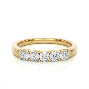 Bague en diamant taille ronde 0,51 carat, bague en diamant naturel avec 5 pierres de diamant, bijoux fins en diamant d'Inde - Product Image 5