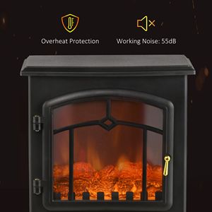 750W/1500W Electric Fireplace <b>Heater</b> Freestanding Black Stove 3-Sided Realistic Flame LED Display AU <b>Plug</b> Overheat Protection - Product Image 5