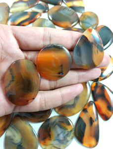 Lot en gros de cabochons d'agate naturelle du Montana, pierres précieuses polies en vrac, assortiment pour la fabrication de bijoux - Product Image 6