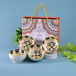 Ensemble de 4 bols en porcelaine écologiques et artistiques, résistants au micro-ondes et à la chaleur, technique de personnalisation pour bols à soupe - Product Image 4
