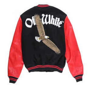 Veste universitaire unisexe noire et rouge, couleur personnalisée, avec logo et numéro 23, design patch, style streetwear, 100% laine, ceinture, vêtement d'hiver, OEM - Product Image 3