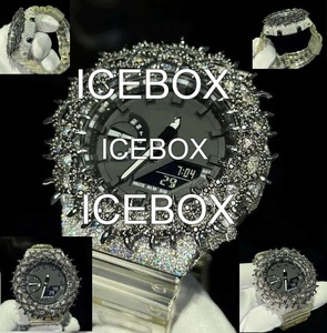 Montre Icedout VVS1 en moissanite avec boîtier en acier inoxydable et lunette en moissanite noire, résistance à l'eau 10 bars, montre de luxe - Product Image 2
