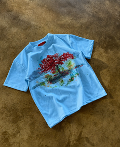 2026 New Custom Oversized <b>White</b> Graphic T Shirt Men Premium Cotton Tree Printed Streetwear <b>Tee</b> OEM Men Premium Cotton - Product Image 5