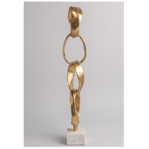 Escultura Decorativa Moderna de Aluminio con Círculos Geométricos Abstractos, Hecha a Mano, Ecológica, para Decoración de Mesa en Sala de Estar - Product Image 1