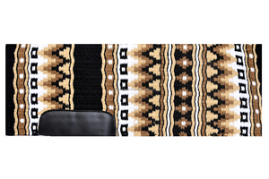 Nuevo producto White Western Show Saddle Pad Green Golden Shades Pad para exportación mundial desde India - Product Image 3