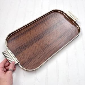 Plateau de rangement et de service rectangulaire haut de gamme avec poignées métalliques élégantes, finition raffinée, parfait pour la décoration de table et les réceptions - Product Image 6