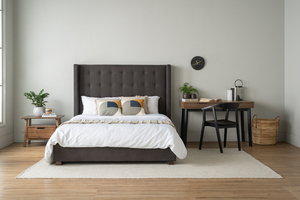 Modern Walnut <b>Study</b> <b>Table</b> with Easy Assembly Design and Sturdy Wood Legs for Home Office and Bedroom - Product Image 6
