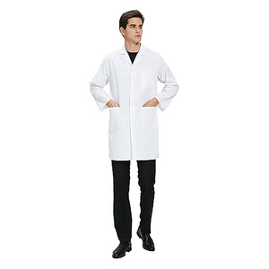 Unisex Classic White Cotton <b>Scrub</b> <b>Sets</b> with Jersey Fabric Needle Detection Professional Medical Nurse Uniform for Hospital Use - Product Image 3
