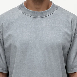 Camiseta de Hombre Nueva, Estilo Casual y Urbano, Lavado Ácido, Color Sólido, Secado Rápido, Tela de Algodón Transpirable - Product Image 4